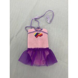 Vintage Doll Ballerina Tutu Dress Pink & Purple Rainbow Heart Kidcore
